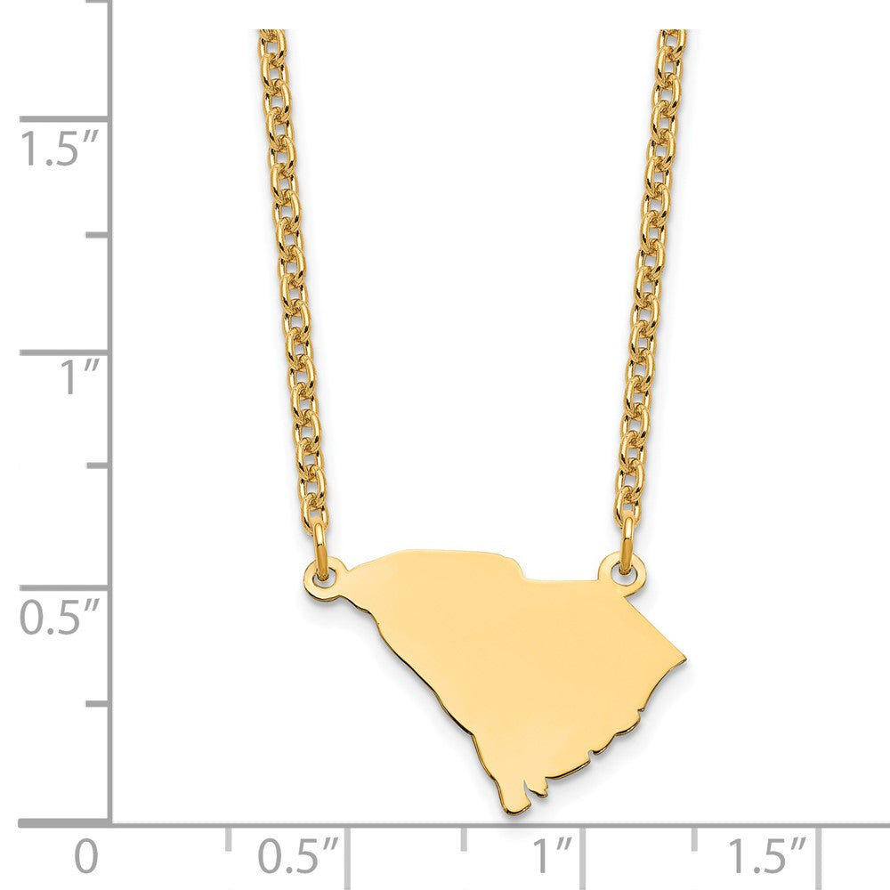 Sterling Silver/Gold-plated South Carolina State Necklace XNA706GP-SC