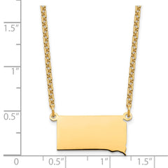 Sterling Silver/Gold-plated South Dakota State Necklace XNA706GP-SD