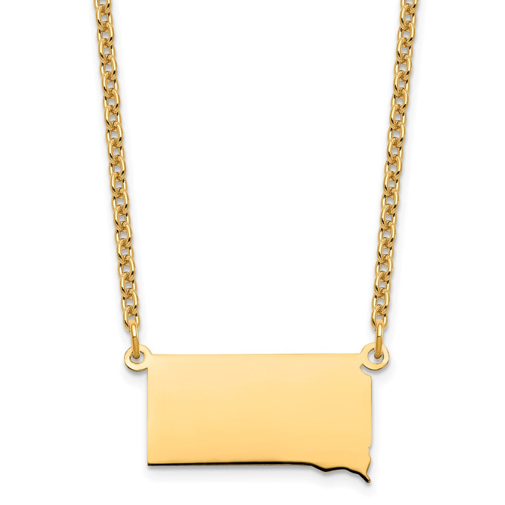 Sterling Silver/Gold-plated South Dakota State Necklace XNA706GP-SD