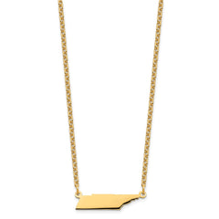 Sterling Silver/Gold-plated Tennessee State Necklace XNA706GP-TN