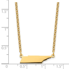 Sterling Silver/Gold-plated Tennessee State Necklace XNA706GP-TN