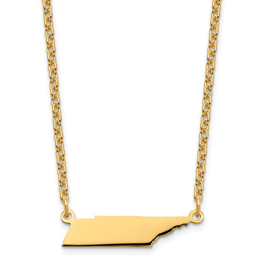 Sterling Silver/Gold-plated Tennessee State Necklace XNA706GP-TN