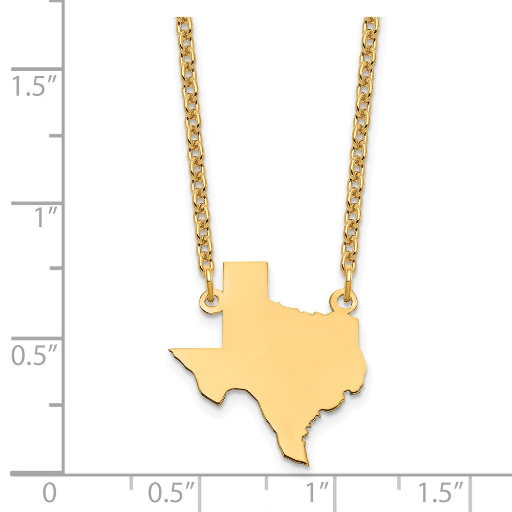 Sterling Silver/Gold-plated Texas State Necklace XNA706GP-TX