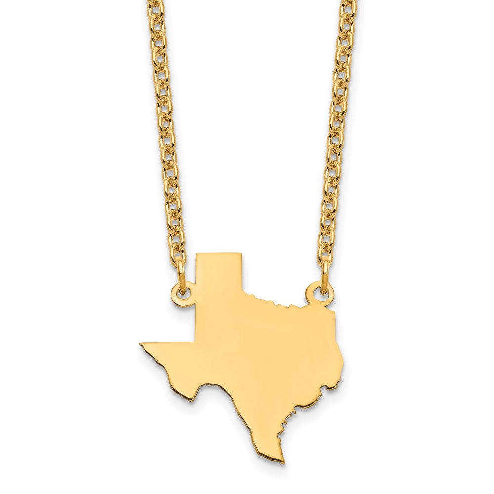 Sterling Silver/Gold-plated Texas State Necklace XNA706GP-TX
