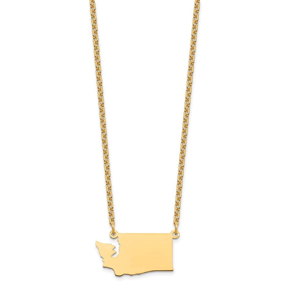 Sterling Silver/Gold-plated Washington State Necklace XNA706GP-WA