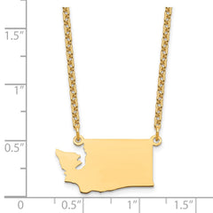 Sterling Silver/Gold-plated Washington State Necklace XNA706GP-WA