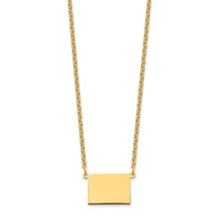Sterling Silver/Gold-plated Wyoming State Necklace XNA706GP-WY