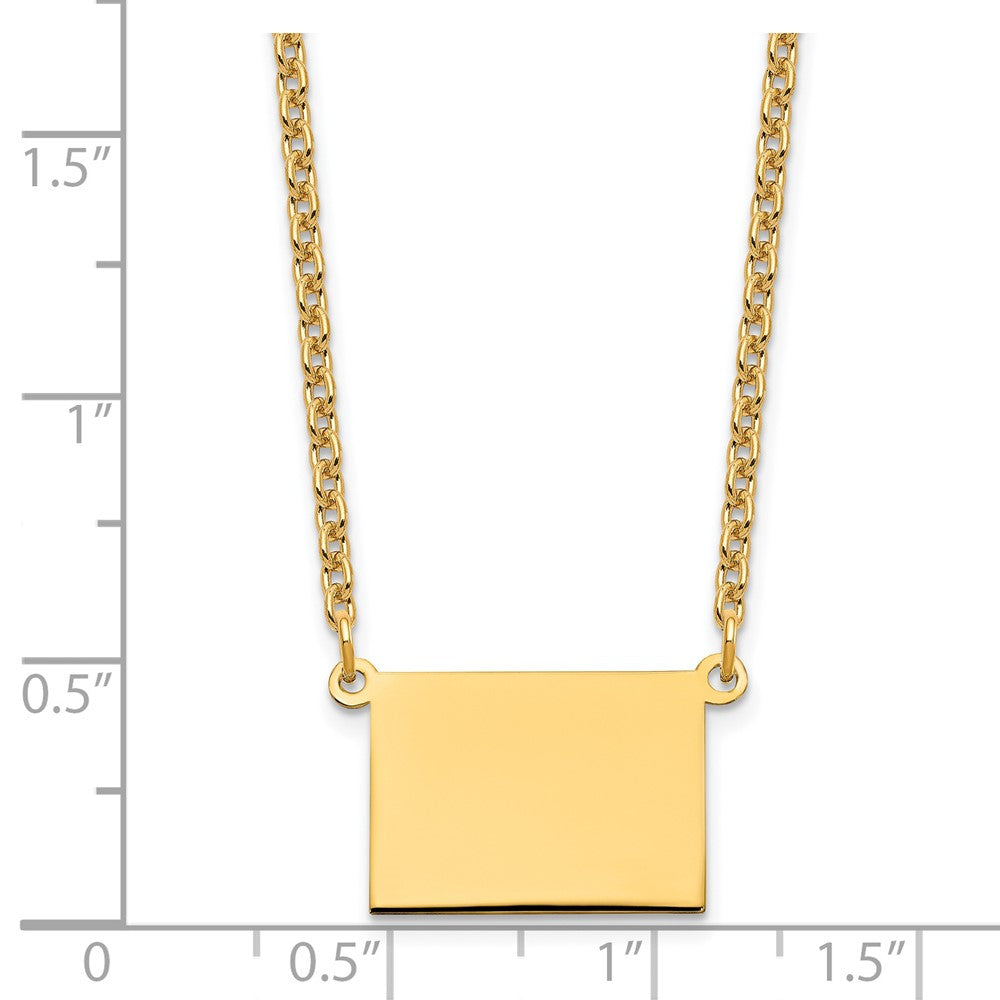 Sterling Silver/Gold-plated Wyoming State Necklace XNA706GP-WY