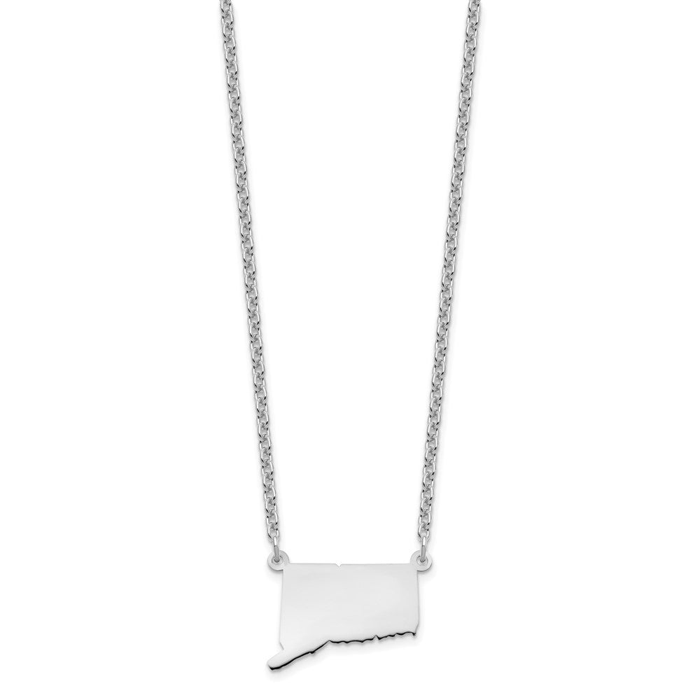 Sterling Silver/Rhodium-plated Connecticut State Necklace XNA706SS-CT