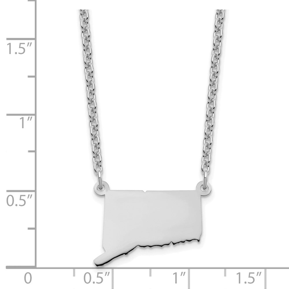 Sterling Silver/Rhodium-plated Connecticut State Necklace XNA706SS-CT