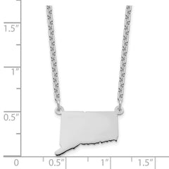 Sterling Silver/Rhodium-plated Connecticut State Necklace XNA706SS-CT