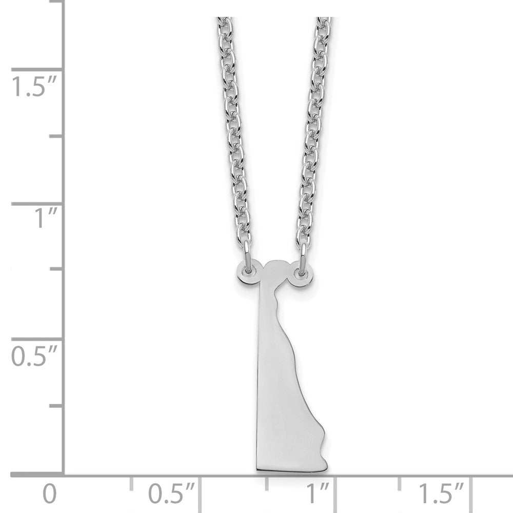 Sterling Silver/Rhodium-plated Delaware State Necklace XNA706SS-DE