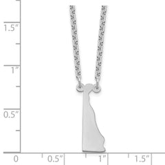 Sterling Silver/Rhodium-plated Delaware State Necklace XNA706SS-DE