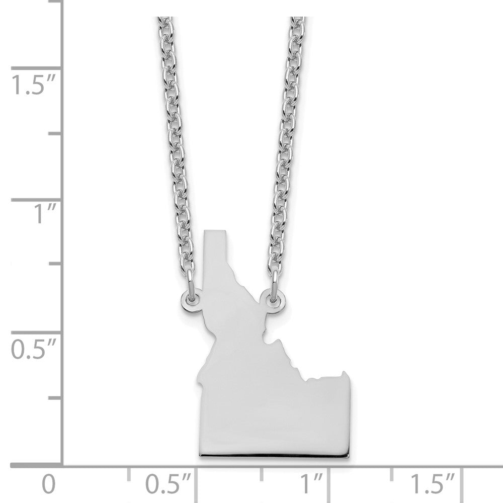 Sterling Silver/Rhodium-plated Idaho State Necklace XNA706SS-ID