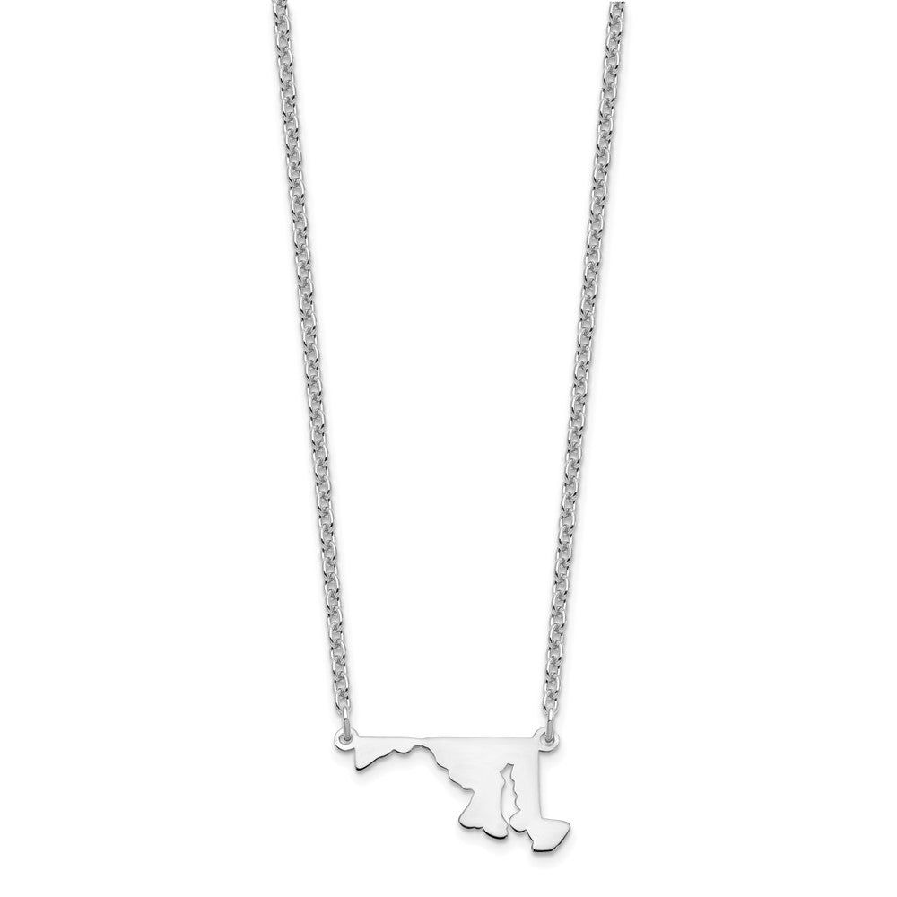 Sterling Silver/rhodium-plated Maryland State Necklace XNA706SS-MD