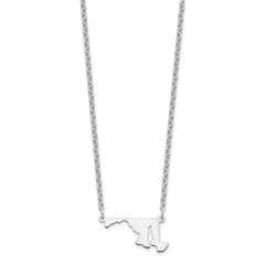 Sterling Silver/rhodium-plated Maryland State Necklace XNA706SS-MD