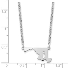 Sterling Silver/rhodium-plated Maryland State Necklace XNA706SS-MD