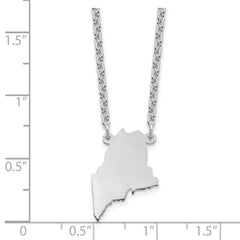 Sterling Silver/Rhodium-plated Maine State Necklace XNA706SS-ME