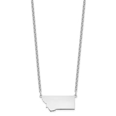 Sterling Silver/Rhodium-plated Montana State Necklace XNA706SS-MT