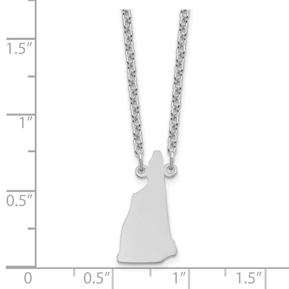 Sterling Silver/Rhodium-plated New Hampshire State Necklace XNA706SS-NH