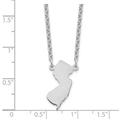 Sterling Silver/Rhodium-plated New Jersey State Necklace XNA706SS-NJ