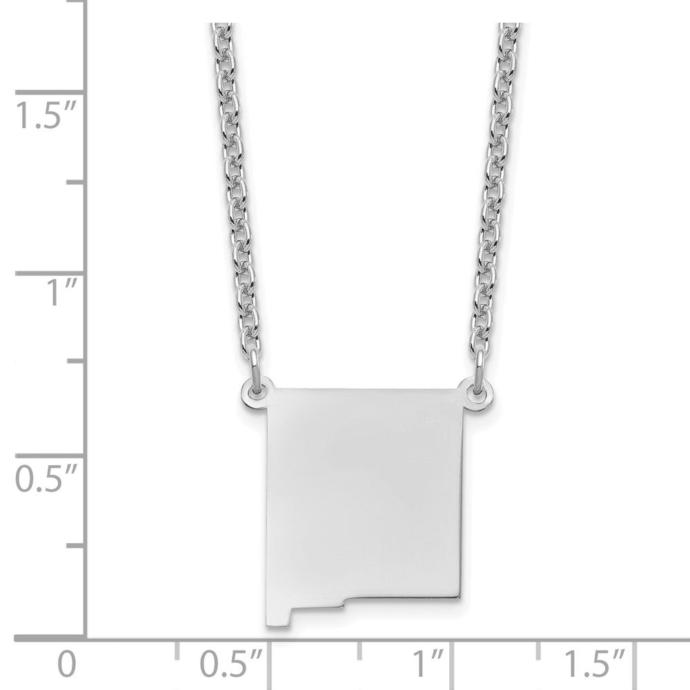 Sterling Silver/Rhodium-plated New Mexico State Necklace XNA706SS-NM