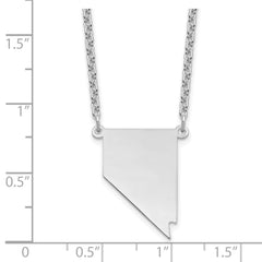 Sterling Silver/Rhodium-plated Nevada State Necklace XNA706SS-NV