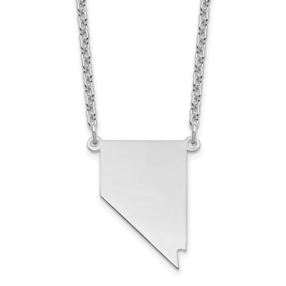 Sterling Silver/Rhodium-plated Nevada State Necklace XNA706SS-NV