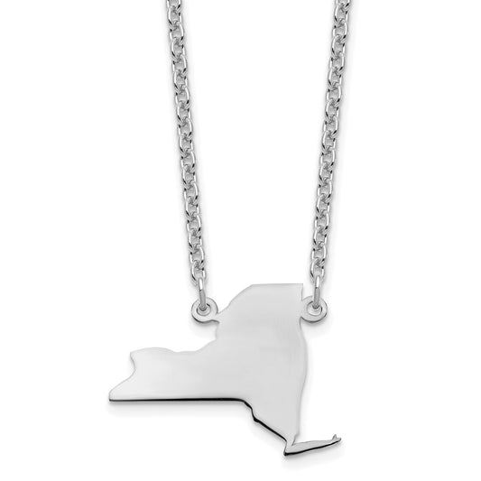 Sterling Silver/Rhodium-plated New York State Necklace XNA706SS-NY