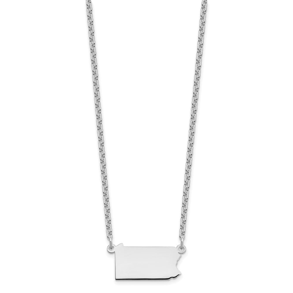 Sterling Silver/Rhodium-plated Pennsylvania State Necklace XNA706SS-PA