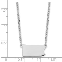 Sterling Silver/Rhodium-plated Pennsylvania State Necklace XNA706SS-PA