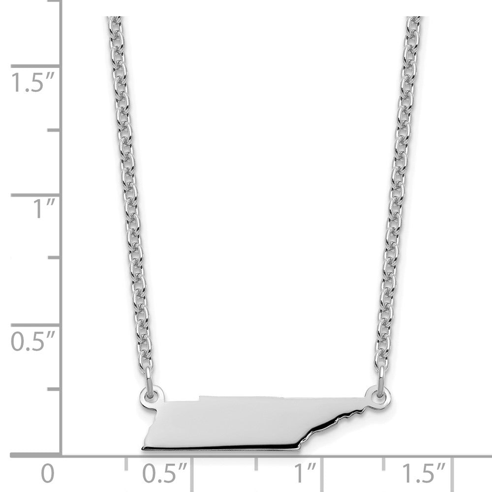 Sterling Silver/Rhodium-plated Tennessee State Necklace XNA706SS-TN