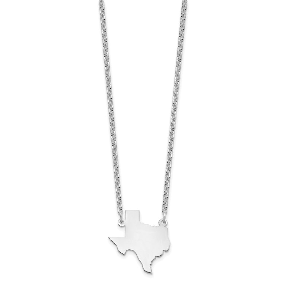 Sterling Silver/Rhodium-plated Texas State Necklace XNA706SS-TX