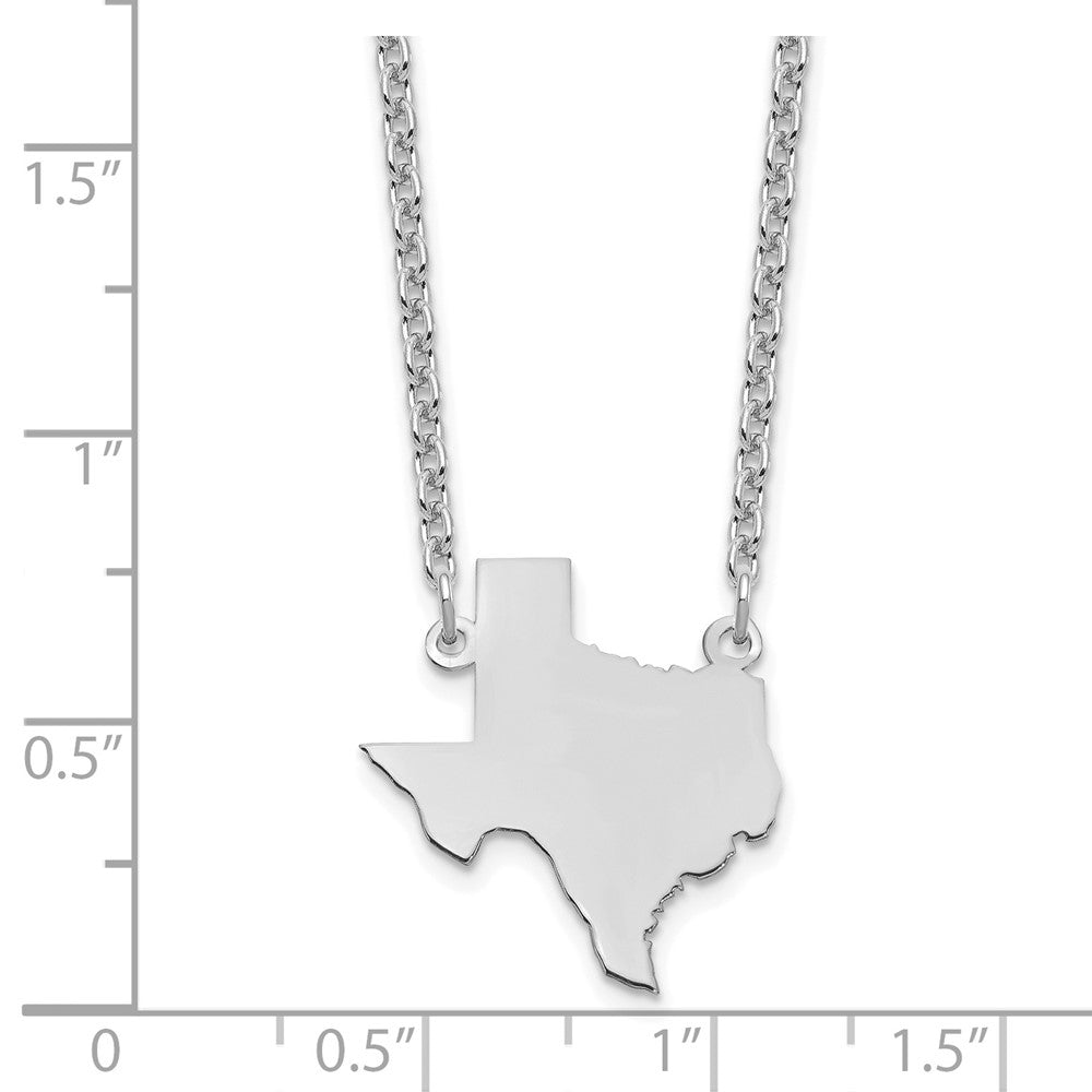 Sterling Silver/Rhodium-plated Texas State Necklace XNA706SS-TX