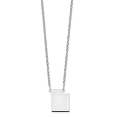 Sterling Silver/Rhodium-plated Utah State Necklace XNA706SS-UT
