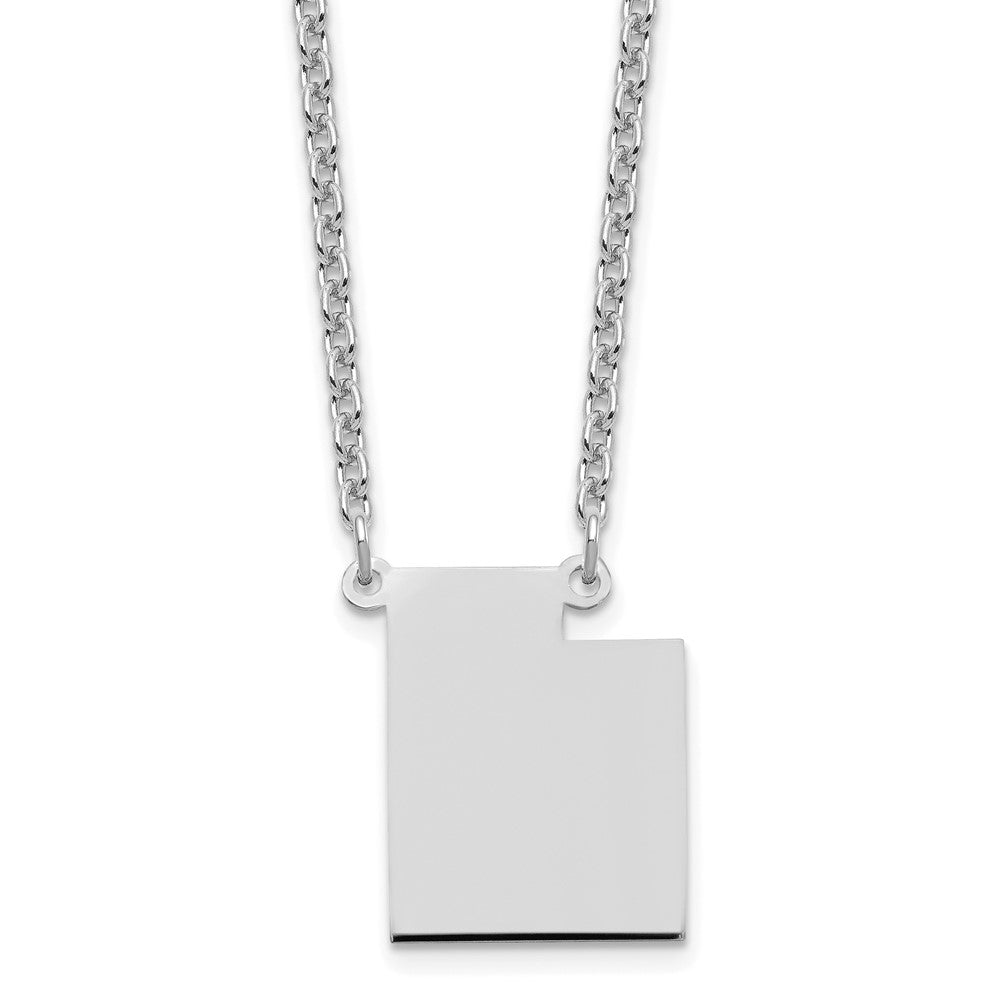 Sterling Silver/Rhodium-plated Utah State Necklace XNA706SS-UT