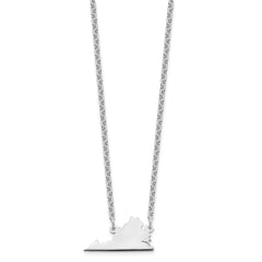 Sterling Silver/Rhodium-plated Virginia State Necklace XNA706SS-VA