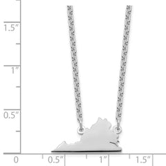 Sterling Silver/Rhodium-plated Virginia State Necklace XNA706SS-VA