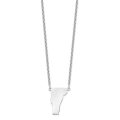 Sterling Silver/Rhodium-plated Vermont State Necklace XNA706SS-VT