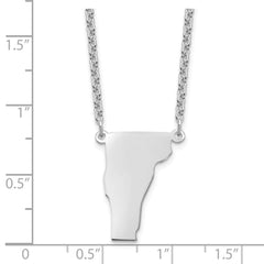 Sterling Silver/Rhodium-plated Vermont State Necklace XNA706SS-VT