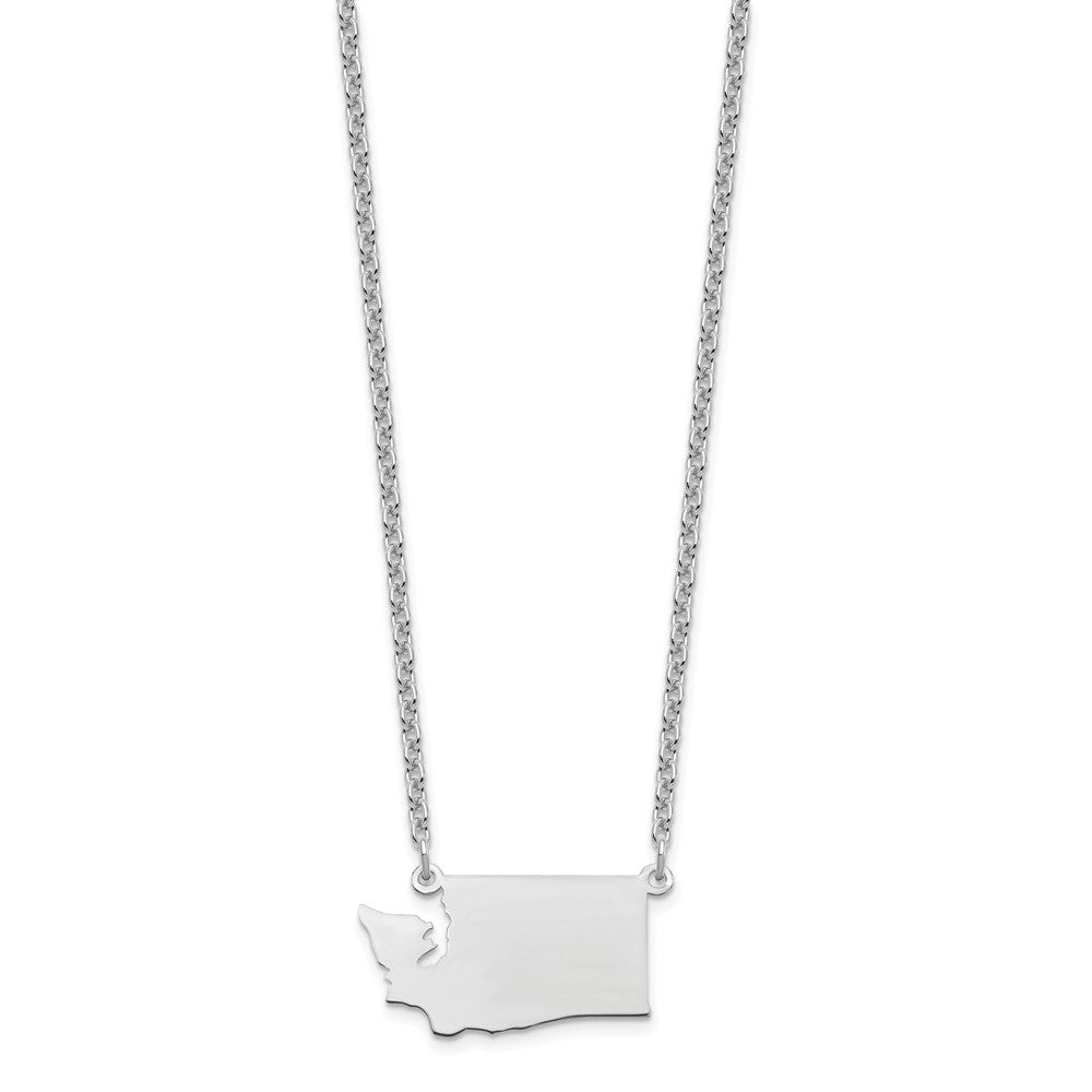 Sterling Silver/Rhodium-plated Washington State Necklace XNA706SS-WA