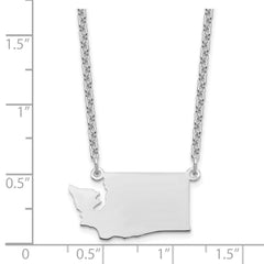 Sterling Silver/Rhodium-plated Washington State Necklace XNA706SS-WA