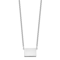 Sterling Silver/Rhodium-plated Wyoming State Necklace XNA706SS-WY