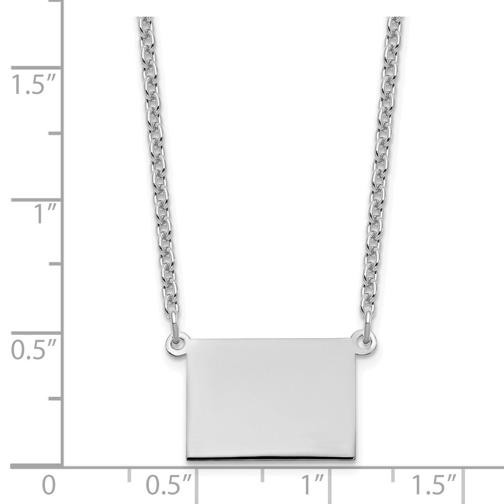 Sterling Silver/Rhodium-plated Wyoming State Necklace XNA706SS-WY