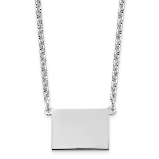 Sterling Silver/Rhodium-plated Wyoming State Necklace XNA706SS-WY