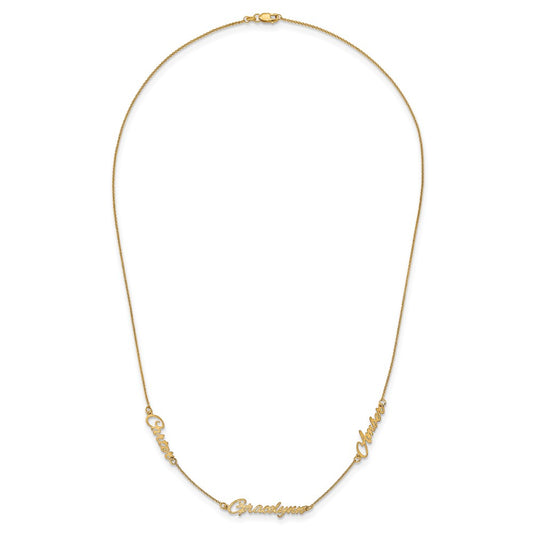 Sterling Silver/Gold-plated Brushed 3 Name Necklace XNA879GP