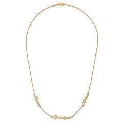 Sterling Silver/Gold-plated Brushed 3 Name Necklace XNA879GP
