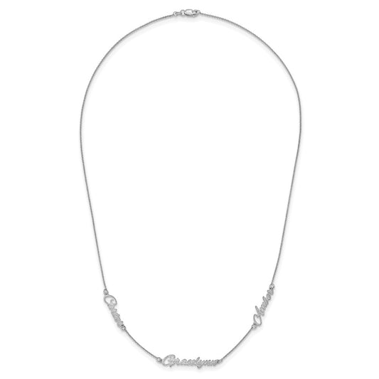 Sterling Silver/Rhodium-plated Brushed 3 Name Necklace XNA879SS