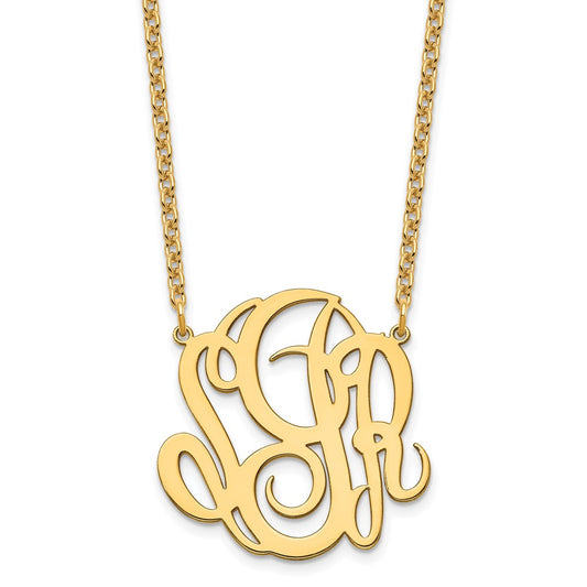 Sterling Silver/Gold-plated Monogram Necklace XNA888GP