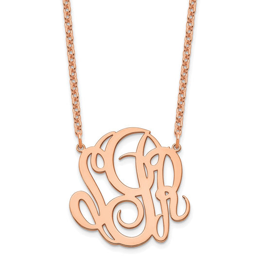 Sterling Silver/Rose-plated Monogram Necklace XNA888RP